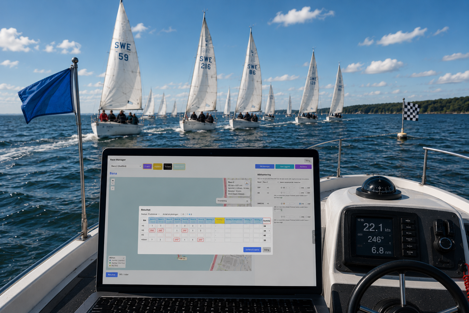 Genomförande och målgång i SailTracker